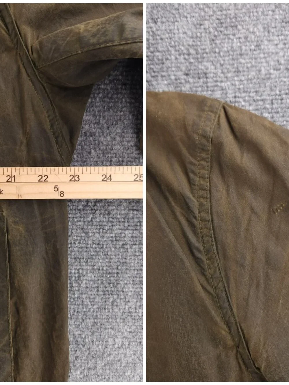 Barbour A200 Border Green Size 38 Wax Jacket Men Cotton Canvas Pockets Lined